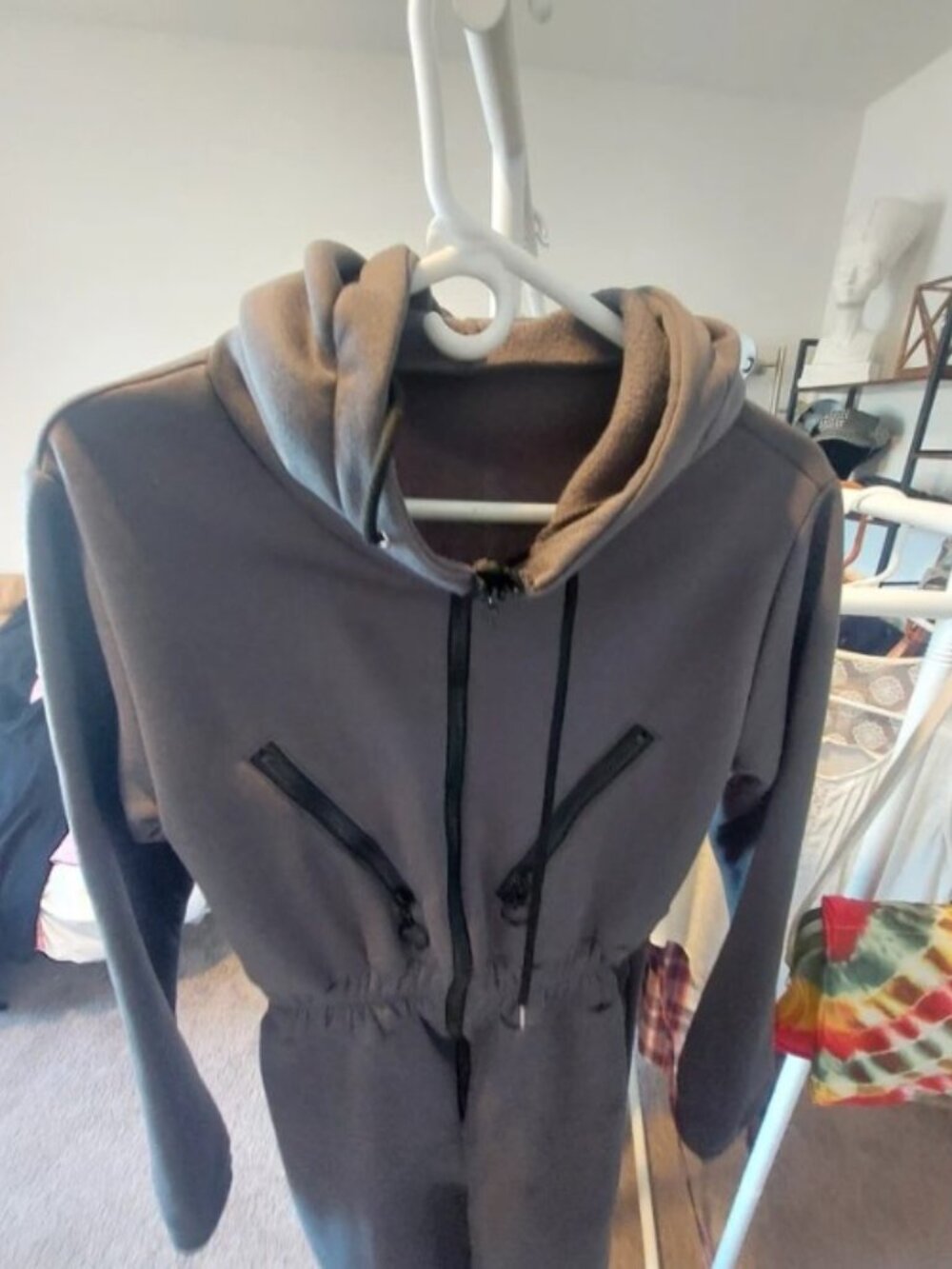 Unbranded Zip Front Full Onesie Lounge Bodysuit NWOT M Fits S